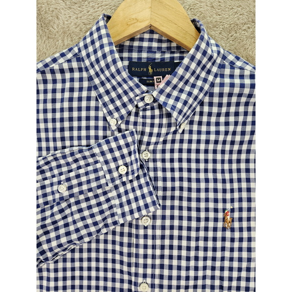 Ralph Lauren Other - Ralph Lauren Slim Fit Gingham Oxford Shirt Plaid 100% Cotton Dress Shirt